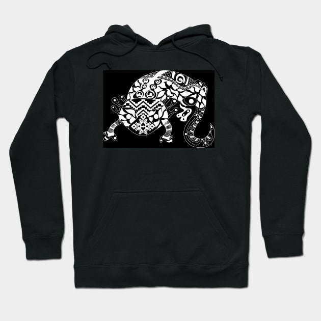 Ajolote Frog mandala ecopop pattern Hoodie by jorge_lebeau